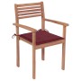 Garden chairs 4 pcs teak wood with red cushions by vidaXL, Garden chairs - Ref: Foro24-3062298, Price: 322,99 €, Discount: %