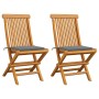 Garden chairs 2 units with gray teak wood cushions by vidaXL, Garden chairs - Ref: Foro24-3062461, Price: 136,06 €, Discount: %