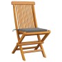 Garden chairs 2 units with gray teak wood cushions by vidaXL, Garden chairs - Ref: Foro24-3062461, Price: 136,06 €, Discount: %