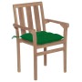 Garden chairs, 2 units, teak wood with green cushions by vidaXL, Garden chairs - Ref: Foro24-3062228, Price: 239,10 €, Discou...