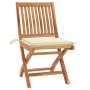 Garden chairs 2 units with cream teak wood cushions by vidaXL, Garden chairs - Ref: Foro24-3062435, Price: 177,01 €, Discount: %