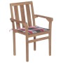 Garden chairs 2 pcs teak wood with red checkered cushions by vidaXL, Garden chairs - Ref: Foro24-3062221, Price: 234,82 €, Di...