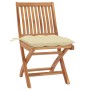 Garden chairs 2 pcs teak wood with cream white cushions by vidaXL, Garden chairs - Ref: Foro24-3062450, Price: 174,19 €, Disc...