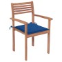 Garden chairs 4 units teak wood with royal blue cushions by vidaXL, Garden chairs - Ref: Foro24-3062299, Price: 334,70 €, Dis...