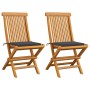 Garden chairs 2 units with anthracite cushions teak wood by vidaXL, Garden chairs - Ref: Foro24-3062460, Price: 136,06 €, Dis...