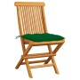 Garden chairs 2 pcs solid teak wood with green cushions by vidaXL, Garden chairs - Ref: Foro24-3062480, Price: 133,09 €, Disc...