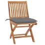 Garden chairs 2 pcs solid teak wood with gray cushions by vidaXL, Garden chairs - Ref: Foro24-3062449, Price: 177,99 €, Disco...