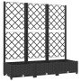 Planter with black PP trellis 120x40x121.5cm by vidaXL, Pots and planters - Ref: Foro24-318272, Price: 80,95 €, Discount: %