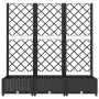 Planter with black PP trellis 120x40x121.5cm by vidaXL, Pots and planters - Ref: Foro24-318272, Price: 80,95 €, Discount: %