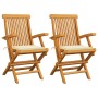 Garden chairs 2 pcs teak wood with cream cushions by vidaXL, Garden chairs - Ref: Foro24-3062489, Price: 183,24 €, Discount: %