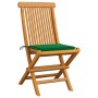 Garden chairs 2 units with green teak wood cushions by vidaXL, Garden chairs - Ref: Foro24-3062465, Price: 129,55 €, Discount: %