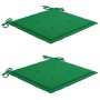 Sillas de jardín 2 uds con cojines verdes madera de teca de vidaXL, Sillas de jardín - Ref: Foro24-3062465, Precio: 122,99 €,...