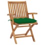 Garden chairs 2 units teak wood with green cushions by vidaXL, Garden chairs - Ref: Foro24-3062426, Price: 257,90 €, Discount: %