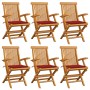 Garden chairs 6 pcs solid teak wood with red cushions by vidaXL, Garden chairs - Ref: Foro24-3062547, Price: 447,13 €, Discou...