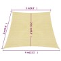 Beige HDPE sail awning 160 g/m² 3/4x3 m by vidaXL, Umbrellas - Ref: Foro24-311159, Price: 36,64 €, Discount: %