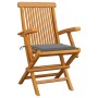 Garden chairs 6 pcs solid teak wood with gray cushions by vidaXL, Garden chairs - Ref: Foro24-3062542, Price: 417,99 €, Disco...