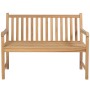 Solid teak wood garden bench with black cushion 120 cm by vidaXL, garden benches - Ref: Foro24-3062683, Price: 243,48 €, Disc...