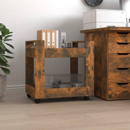 Smoked oak plywood desk cart 60x45x60 cm by vidaXL, Cars and islands - Ref: Foro24-816605, Price: 46,42 €, Discount: %