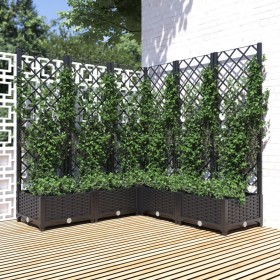 Jardinera con enrejado PP negro 120x120x121,5 cm de vidaXL, Maceteros y jardineras - Ref: Foro24-318276, Precio: 137,86 €, De...