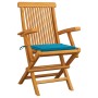 Garden chairs 6 pcs solid teak wood with blue cushions by vidaXL, Garden chairs - Ref: Foro24-3062545, Price: 403,33 €, Disco...