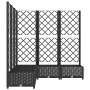 Planter with trellis PP black 120x120x121.5 cm by vidaXL, Pots and planters - Ref: Foro24-318276, Price: 135,60 €, Discount: %