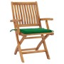 Garden chairs 2 units with green teak wood cushions by vidaXL, Garden chairs - Ref: Foro24-3062411, Price: 250,46 €, Discount: %