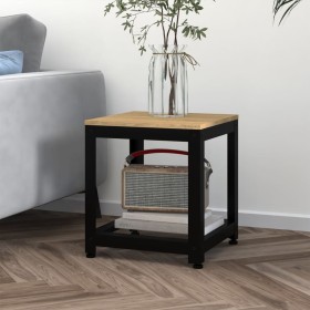 Side table made of light brown MDF and black iron, measuring 40x40x45 cm. by vidaXL, Side tables - Ref: Foro24-286078, Price:...