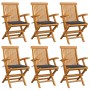 Garden chairs 6 units teak wood with anthracite gray cushions by vidaXL, Garden chairs - Ref: Foro24-3062541, Price: 447,17 €...