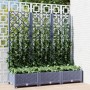 Planter with trellis PP dark gray 120x40x121.5 cm by vidaXL, Pots and planters - Ref: Foro24-318252, Price: 74,58 €, Discount: %