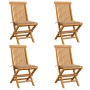 Garden chairs 4 units with beige cushions teak wood by vidaXL, Garden chairs - Ref: Foro24-3062571, Price: 264,99 €, Discount: %