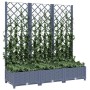 Planter with trellis PP dark gray 120x40x121.5 cm by vidaXL, Pots and planters - Ref: Foro24-318252, Price: 74,58 €, Discount: %