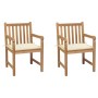 Garden chairs 2 units solid teak wood with cream cushions by vidaXL, Garden chairs - Ref: Foro24-3062732, Price: 260,99 €, Di...