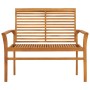 Solid teak wood garden bench with black cushion 112 cm by vidaXL, garden benches - Ref: Foro24-3062671, Price: 144,99 €, Disc...