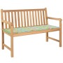 Teak wood garden bench with leaf printed cushion 120 cm by vidaXL, garden benches - Ref: Foro24-3062688, Price: 243,63 €, Dis...