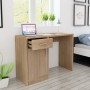 Desk with drawer and oak cabinet 100x40x73 cm by vidaXL, Desks - Ref: Foro24-243057, Price: 89,76 €, Discount: %