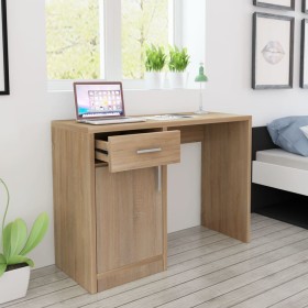 Desk with drawer and oak cabinet 100x40x73 cm by vidaXL, Desks - Ref: Foro24-243057, Price: 91,99 €, Discount: %