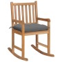 Solid Teak Wood Rocking Chair with Gray Cushion by vidaXL, Garden chairs - Ref: Foro24-3062773, Price: 158,69 €, Discount: %