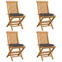 Garden chairs 4 pcs teak wood and anthracite gray cushions by vidaXL, Garden chairs - Ref: Foro24-3062583, Price: 266,30 €, D...