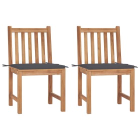 Garden chairs 2 units solid teak wood with cushions by vidaXL, Garden chairs - Ref: Foro24-3062916, Price: 216,48 €, Discount: %