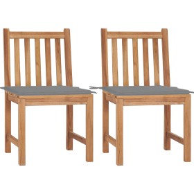 Garden chairs 2 units solid teak wood with cushions by vidaXL, Garden chairs - Ref: Foro24-3062917, Price: 213,61 €, Discount: %