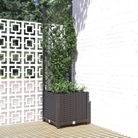 Planter with black PP trellis 40x40x136 cm by vidaXL, Pots and planters - Ref: Foro24-318269, Price: 50,84 €, Discount: %