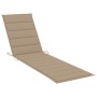 Sun lounger with beige cushion solid teak wood by vidaXL, Loungers - Ref: Foro24-3063009, Price: 299,55 €, Discount: %