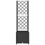 Planter with black PP trellis 40x40x136 cm by vidaXL, Pots and planters - Ref: Foro24-318269, Price: 50,99 €, Discount: %