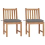 Garden chairs 2 pcs solid teak wood with cushions by vidaXL, Garden chairs - Ref: Foro24-3062932, Price: 214,39 €, Discount: %