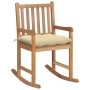 Solid Teak Wood Rocking Chair with Cream White Cushion by vidaXL, Garden chairs - Ref: Foro24-3062774, Price: 155,97 €, Disco...