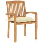 Garden chairs 2 pcs teak wood with cream white cushions by vidaXL, Garden chairs - Ref: Foro24-3063269, Price: 254,32 €, Disc...