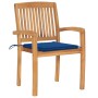 Garden chairs 2 units teak wood with royal blue cushions by vidaXL, Garden chairs - Ref: Foro24-3063262, Price: 251,17 €, Dis...