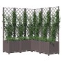 Jardinera con enrejado PP marrón 120x120x136 cm de vidaXL, Maceteros y jardineras - Ref: Foro24-318267, Precio: 159,24 €, Des...