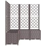 Jardinera con enrejado PP marrón 120x120x136 cm de vidaXL, Maceteros y jardineras - Ref: Foro24-318267, Precio: 159,24 €, Des...