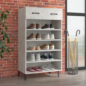 Schuhregal aus betongrauem Sperrholz, 60 x 35 x 105 cm von vidaXL, Schuhregale und Schuhorganisatoren - Ref: Foro24-812793, P...